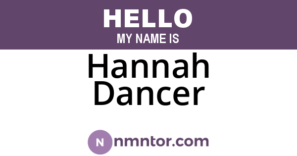 Hannah Dancer