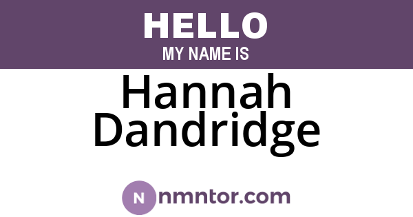 Hannah Dandridge