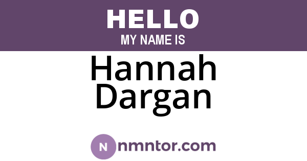 Hannah Dargan