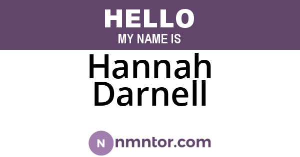 Hannah Darnell