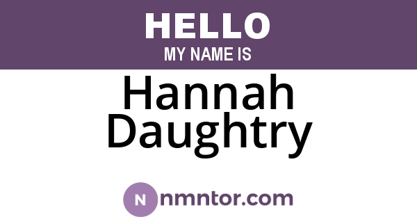 Hannah Daughtry