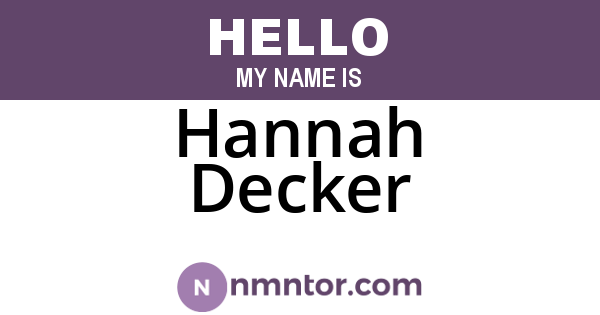 Hannah Decker
