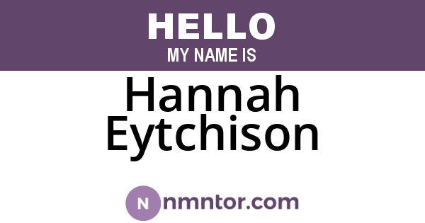 Hannah Eytchison