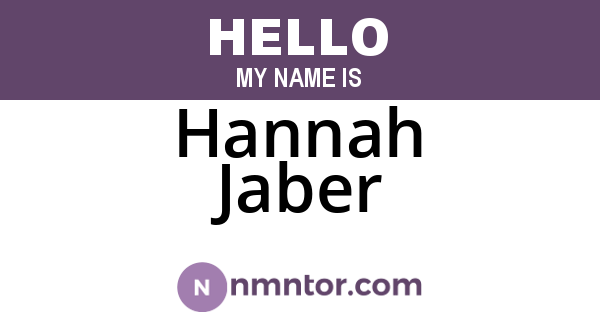 Hannah Jaber