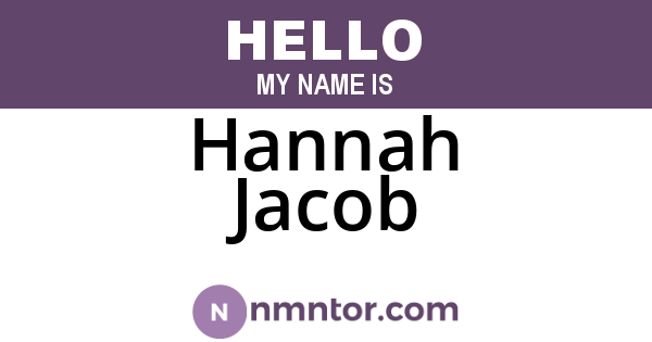 Hannah Jacob