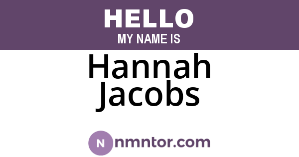 Hannah Jacobs