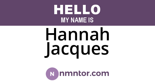 Hannah Jacques