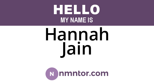 Hannah Jain