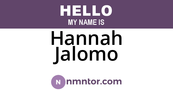 Hannah Jalomo