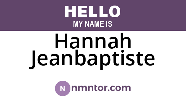 Hannah Jeanbaptiste