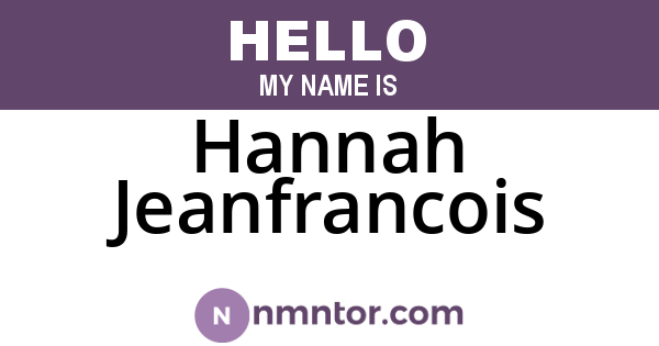 Hannah Jeanfrancois