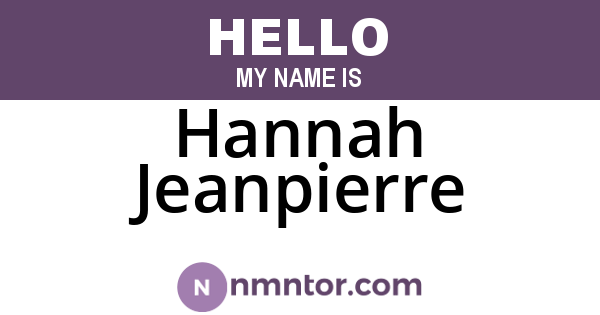 Hannah Jeanpierre