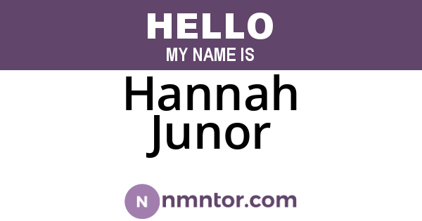 Hannah Junor