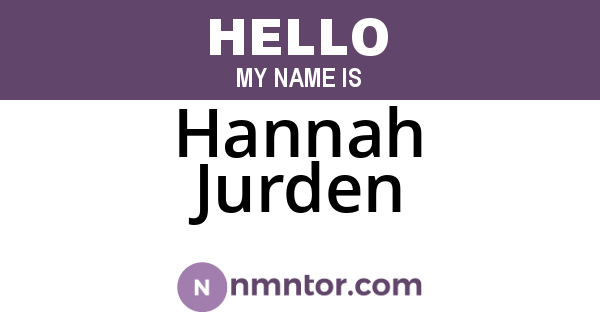 Hannah Jurden
