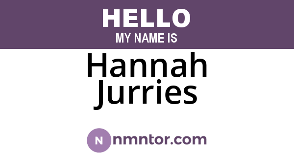 Hannah Jurries
