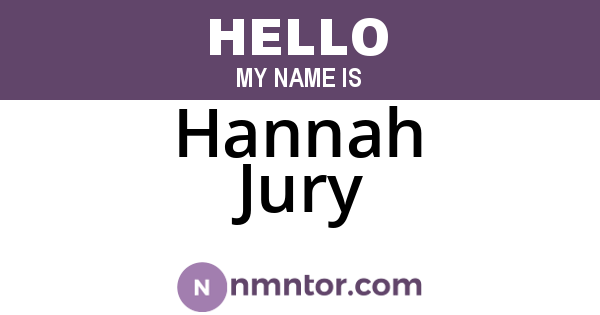 Hannah Jury