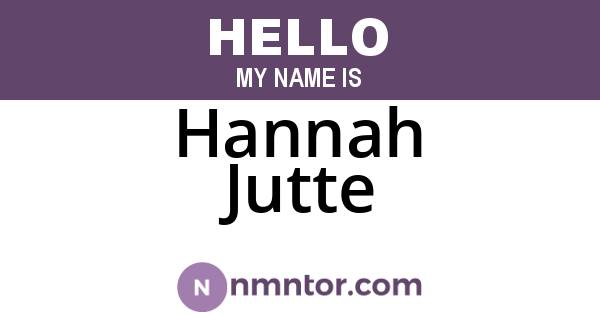 Hannah Jutte