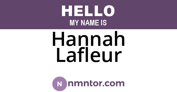 Hannah Lafleur