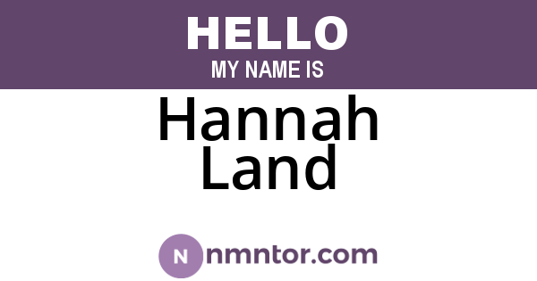 Hannah Land