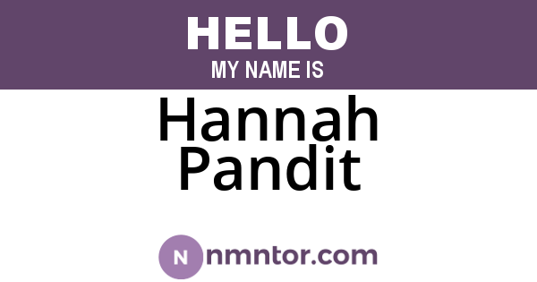 Hannah Pandit