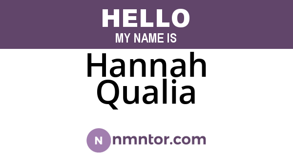 Hannah Qualia