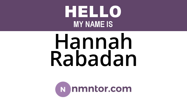 Hannah Rabadan