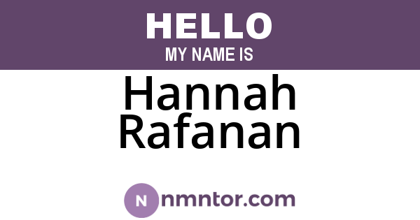 Hannah Rafanan