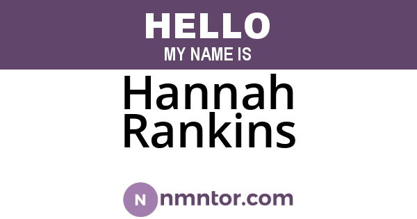 Hannah Rankins