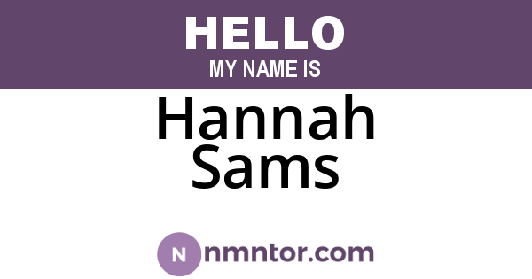 Hannah Sams