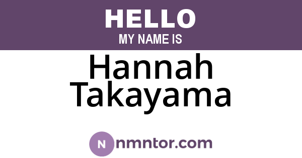 Hannah Takayama