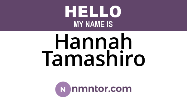 Hannah Tamashiro