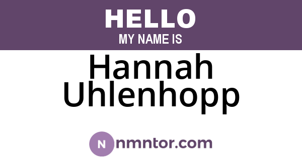 Hannah Uhlenhopp