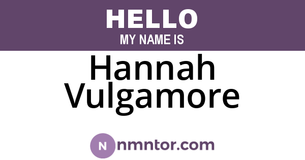 Hannah Vulgamore