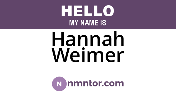 Hannah Weimer