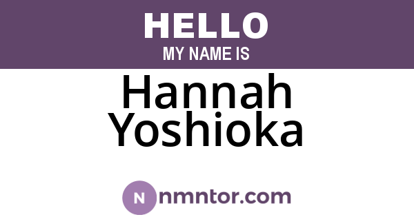 Hannah Yoshioka