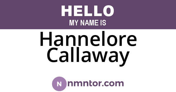 Hannelore Callaway