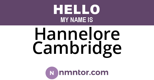 Hannelore Cambridge