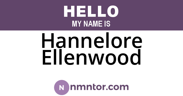 Hannelore Ellenwood