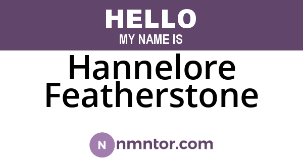 Hannelore Featherstone