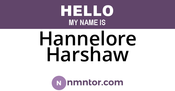 Hannelore Harshaw