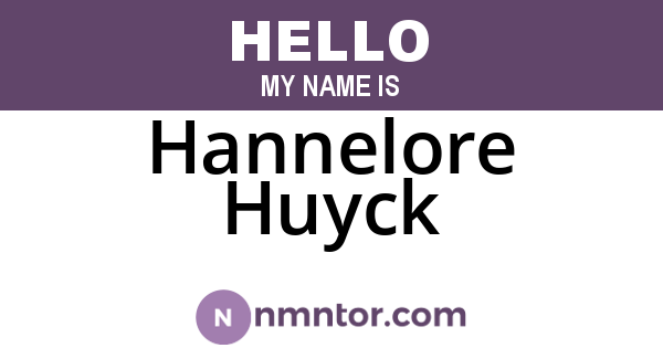 Hannelore Huyck