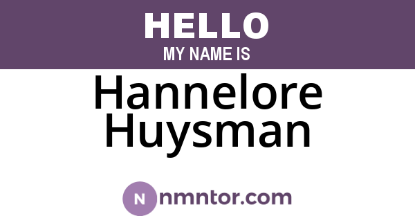 Hannelore Huysman