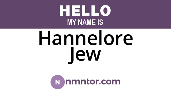 Hannelore Jew