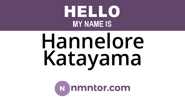 Hannelore Katayama