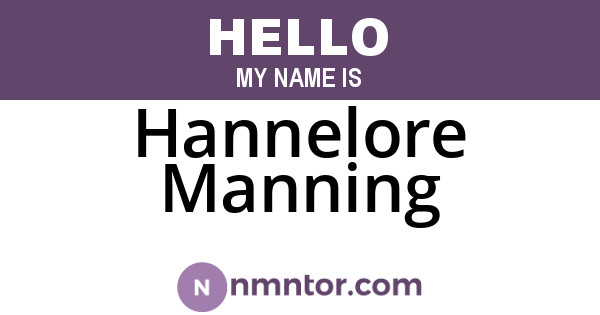 Hannelore Manning