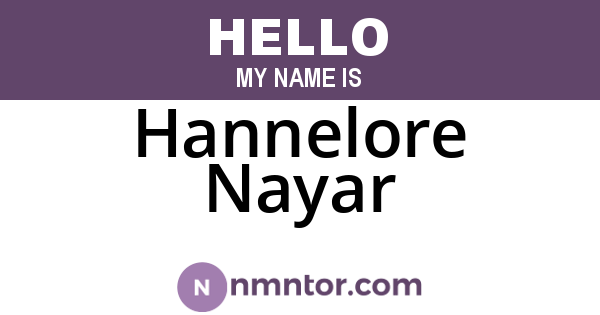 Hannelore Nayar