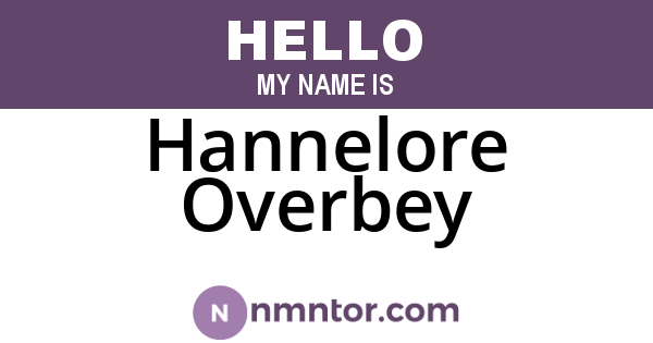 Hannelore Overbey