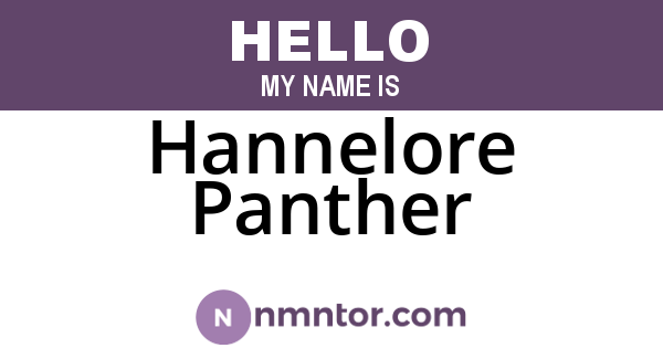 Hannelore Panther