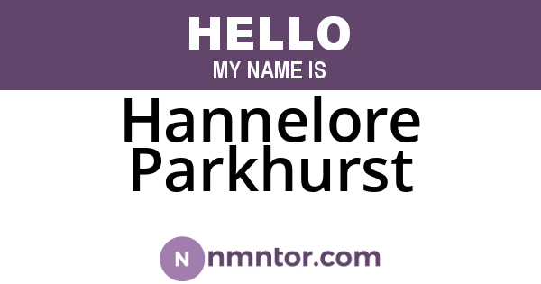 Hannelore Parkhurst