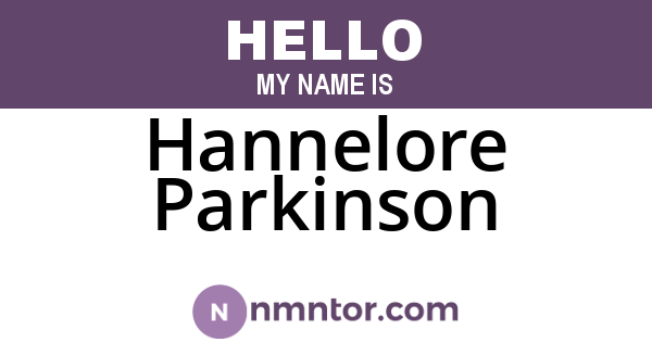 Hannelore Parkinson
